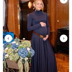 Maternity Navy Long Sleeve Maxi Dress